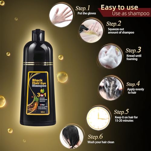 Dark Brown Hair Dye Shampoo 3 in 1 500ML G8256
