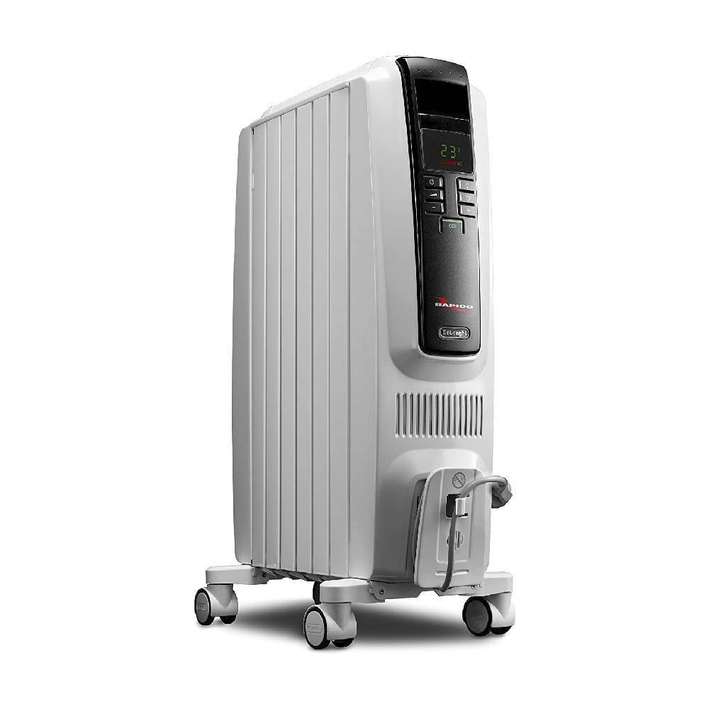 Oil-Filled Radiator Space Heater, Quiet 1500W, Adjustable Thermostat, 3 Heat Settings, Timer O167430