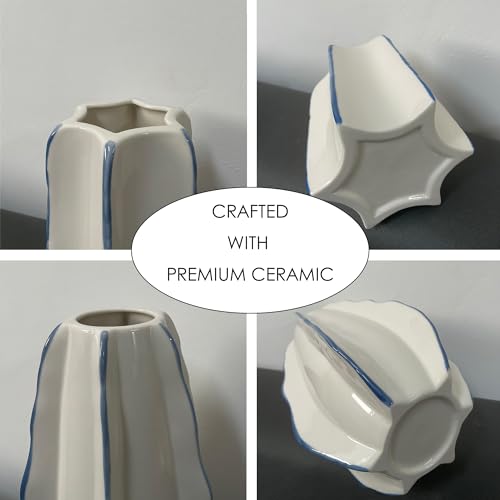 White Ceramic Vase Set of 2 P163259