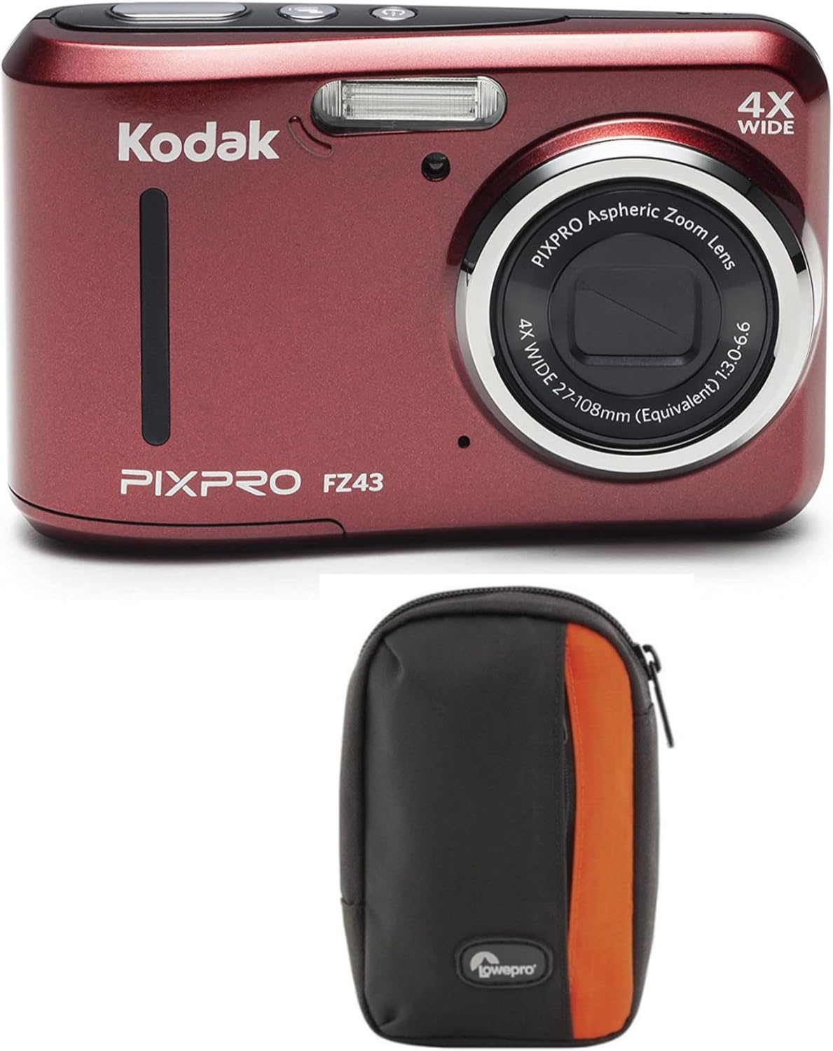 16 MP Digital Camera (Red) with Camera Case (Black/Pepper Red) Y2372