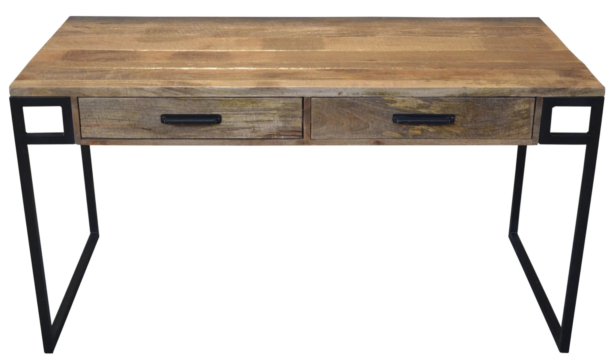 Natural Black Mango Solid Wood Writing Desk with Two Drawers R254812