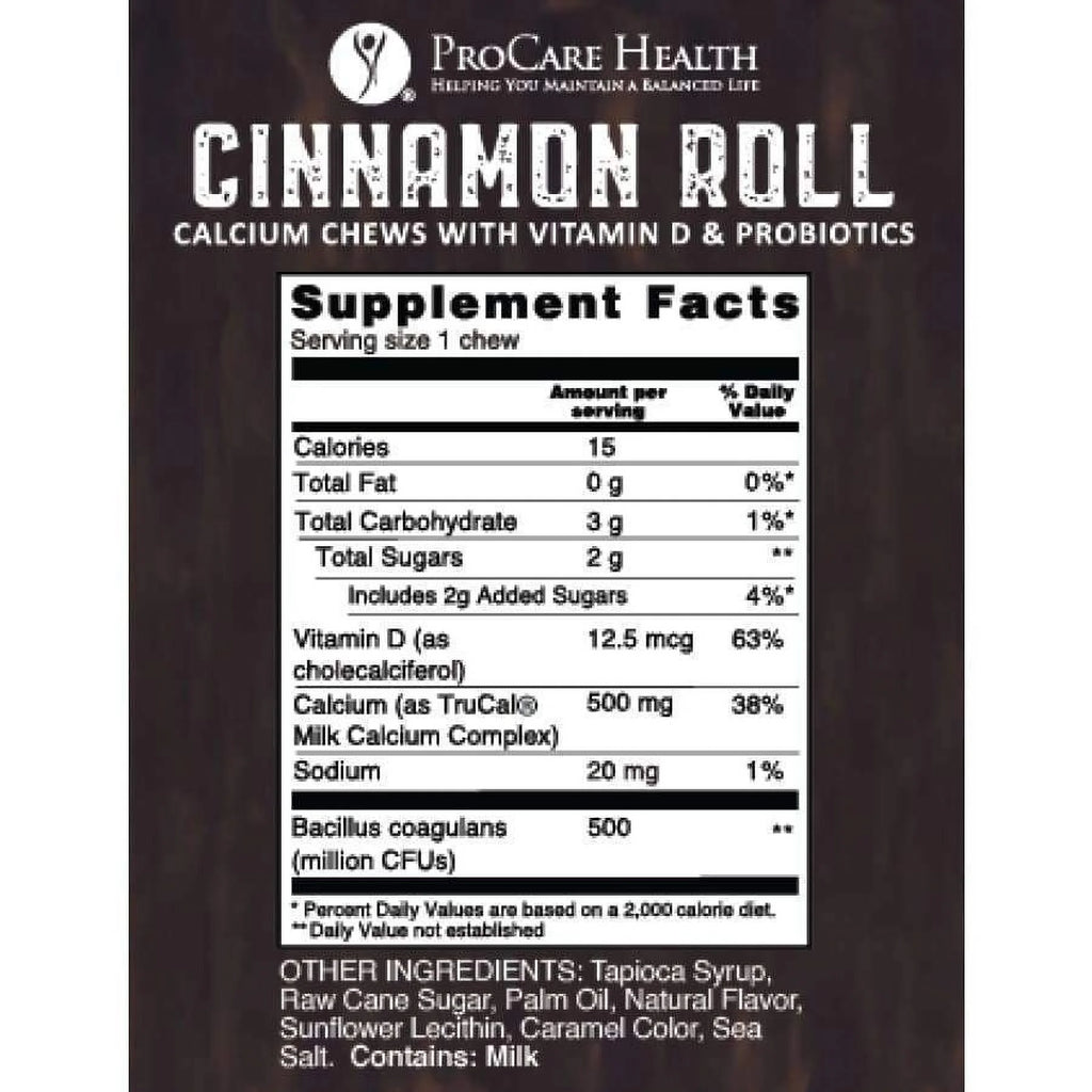 Calcium Soft Chew 500mg Cinnamon Roll 90 Count H201