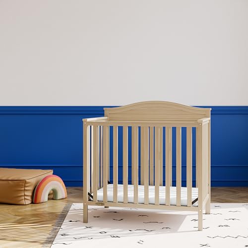 4-in-1 Convertible Mini Crib with Bonus Mattress (Driftwood) P9844