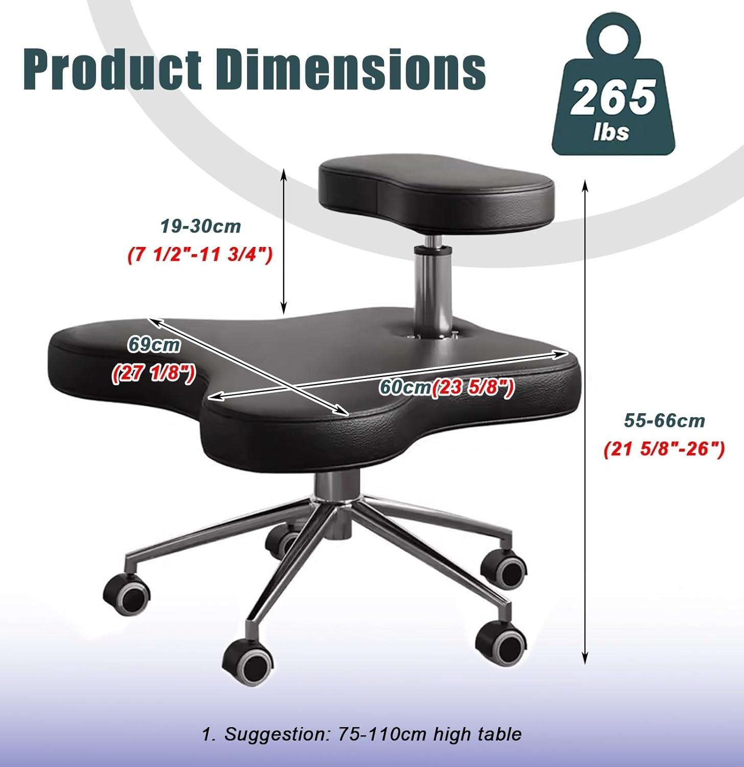 Adjustable Armless Kneeling Chair D813