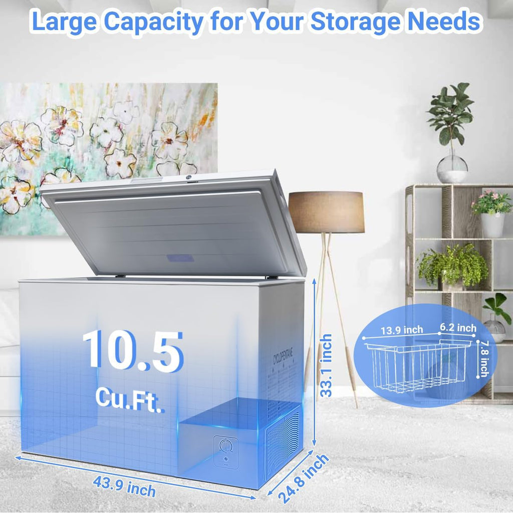 White 10 Cu. Ft. Chest Freezer with Lock and Adjustable Thermostat B55392