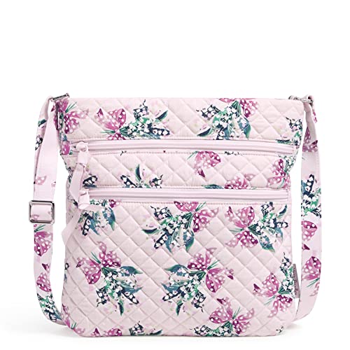 Cotton Triple Zip Hipster Crossbody Purse D3935