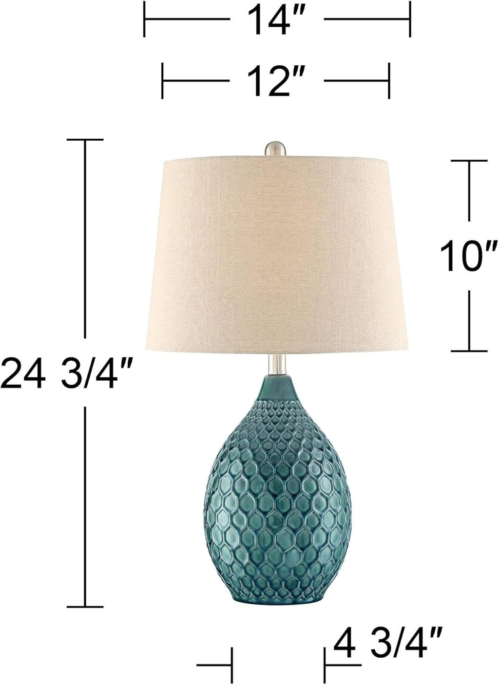 Sea Foam Blue Green Ceramic Table Lamp 24.75" High J856360