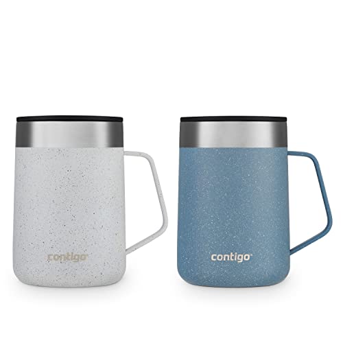 14oz Stainless Steel Vacuum-Insulated Mug with Handle and Splash-Proof Lid B654255