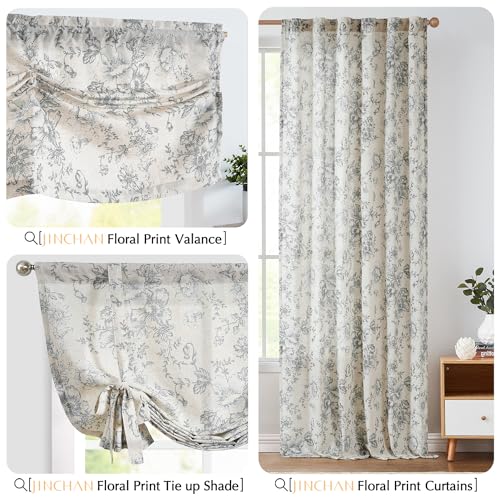 Linen Valance Yellow Leaf on Beige 16 Inch Rod Pocket 1 Panel K13807