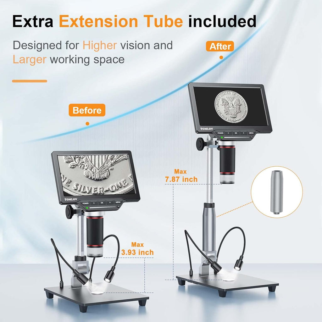 8.5'' Digital Microscope 50X-1300X with 12MP Camera F118286