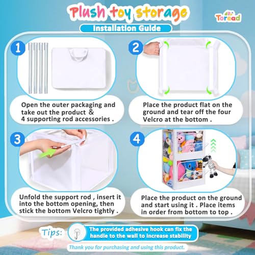 4-Tier Toy Bin for Plushies Storage S923956