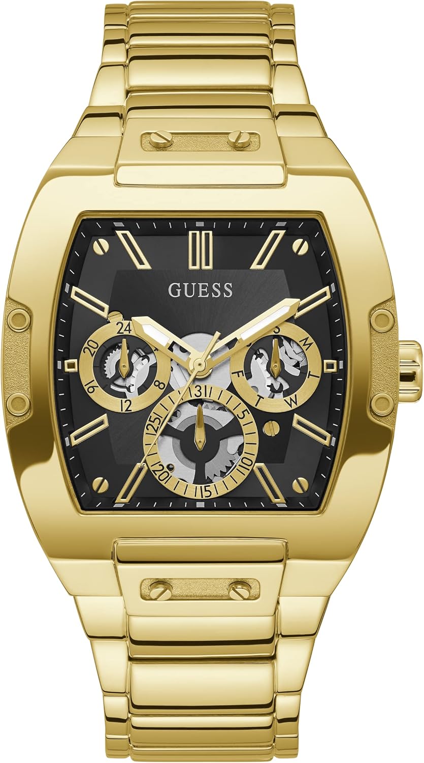 Black Dial Gold-Tone Stainless Steel Watch R35509