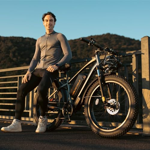 Peak 1000W Fat Tire Electric Bicycle 26" 7-Speed Hydraulic Disc Brake with 48V 18.2AH Removable Battery Q56292