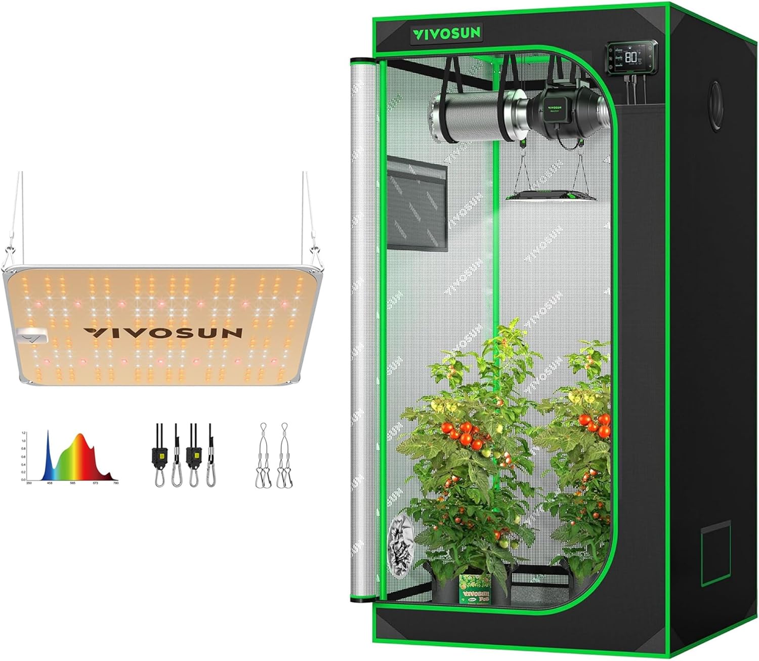 36"x36"x72" Mylar Grow Tent with LED Grow Light R39020