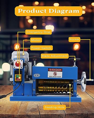 Automatic Wire Stripping Machine for 0.06" -1.5", 75 ft/min, with Extra Manual Crank X52121