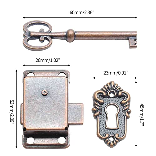 Vintage Cabinet Lock with Key and Mounting Screws (1 Set) Y891457
