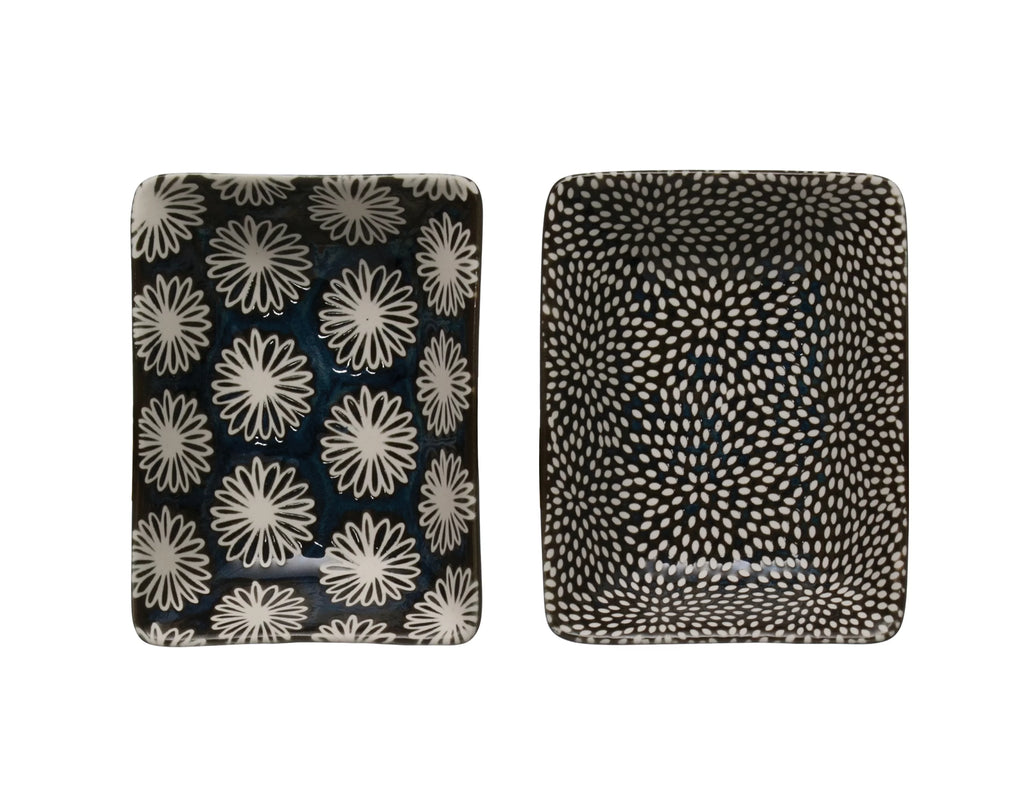 3.75" Rectangle Stoneware Dish Set of 2 P535