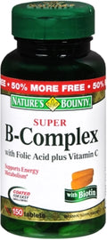 B-Complex with Folic Acid Plus Vitamin C Tablets 150 ea (Pack of 6) O24826