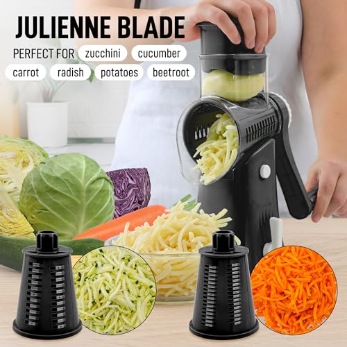 Round Cheese Grater with Replaceable Stainless Steel Drum Blades Z84291