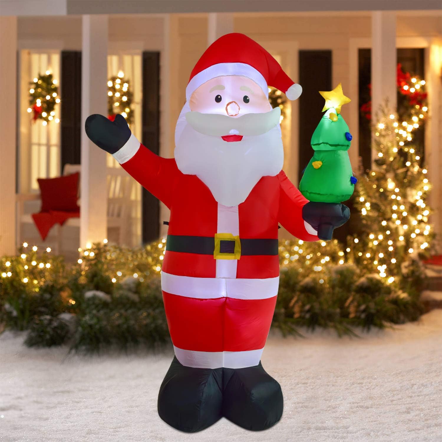 8ft Inflatable Santa Claus with Built-in LED Lights C824