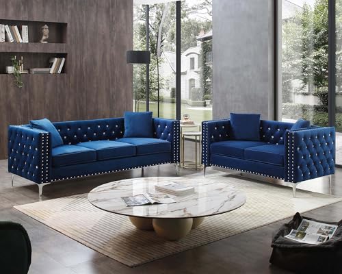 Black Velvet Loveseat Sofa J110