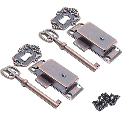 Vintage Cabinet Lock with Key and Mounting Screws (1 Set) Y891457
