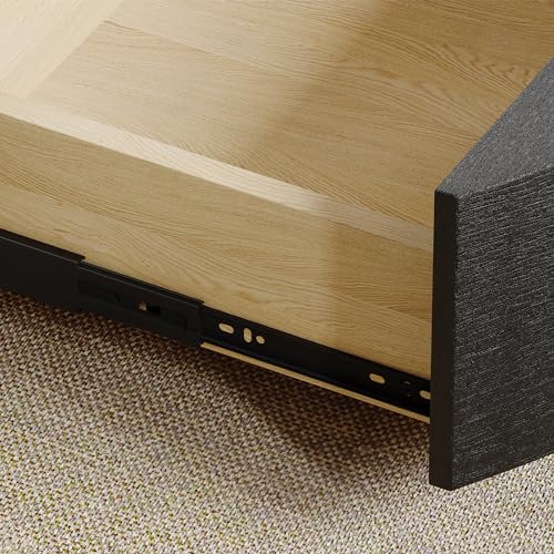 Oak Veneer Round Coffee Table with Storage and Drawers G646054