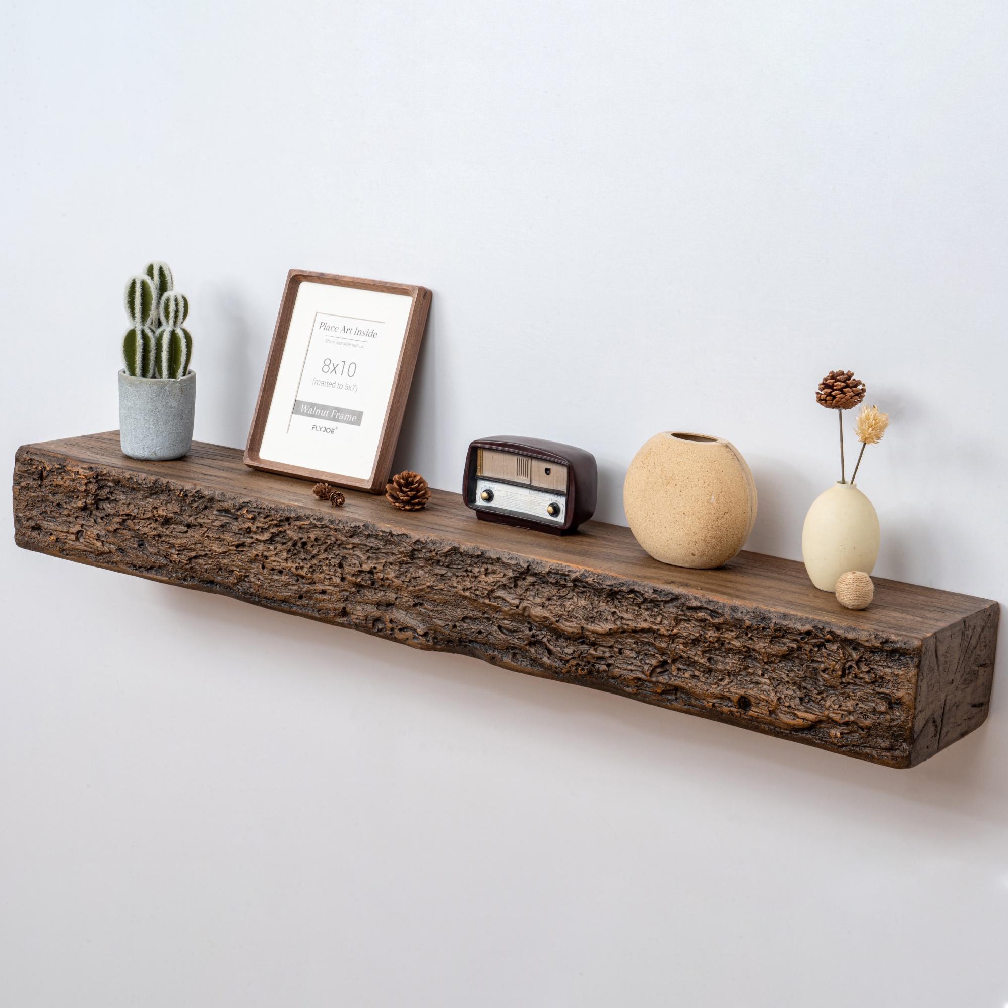 52inch Distressed Brown Floating Concrete Fireplace Mantel Shelf C396