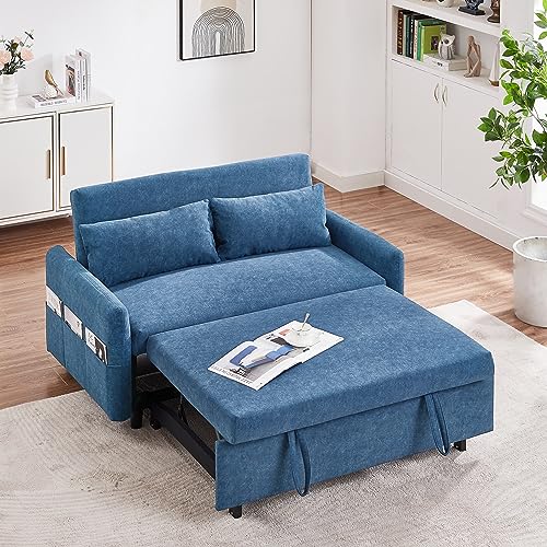 Gray Velvet Convertible Sleeper Sofa Bed R40103