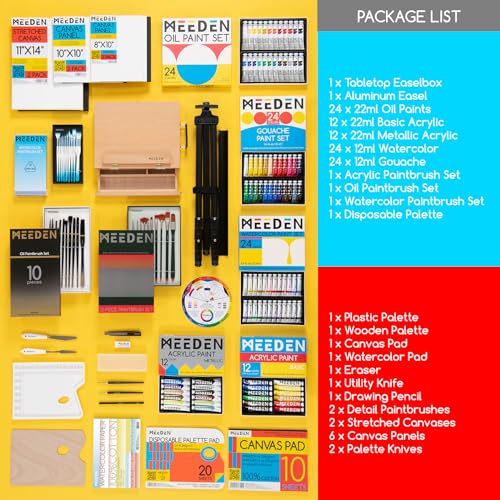 151pcs Art Supplies Painting Set with Easels and Paints O750