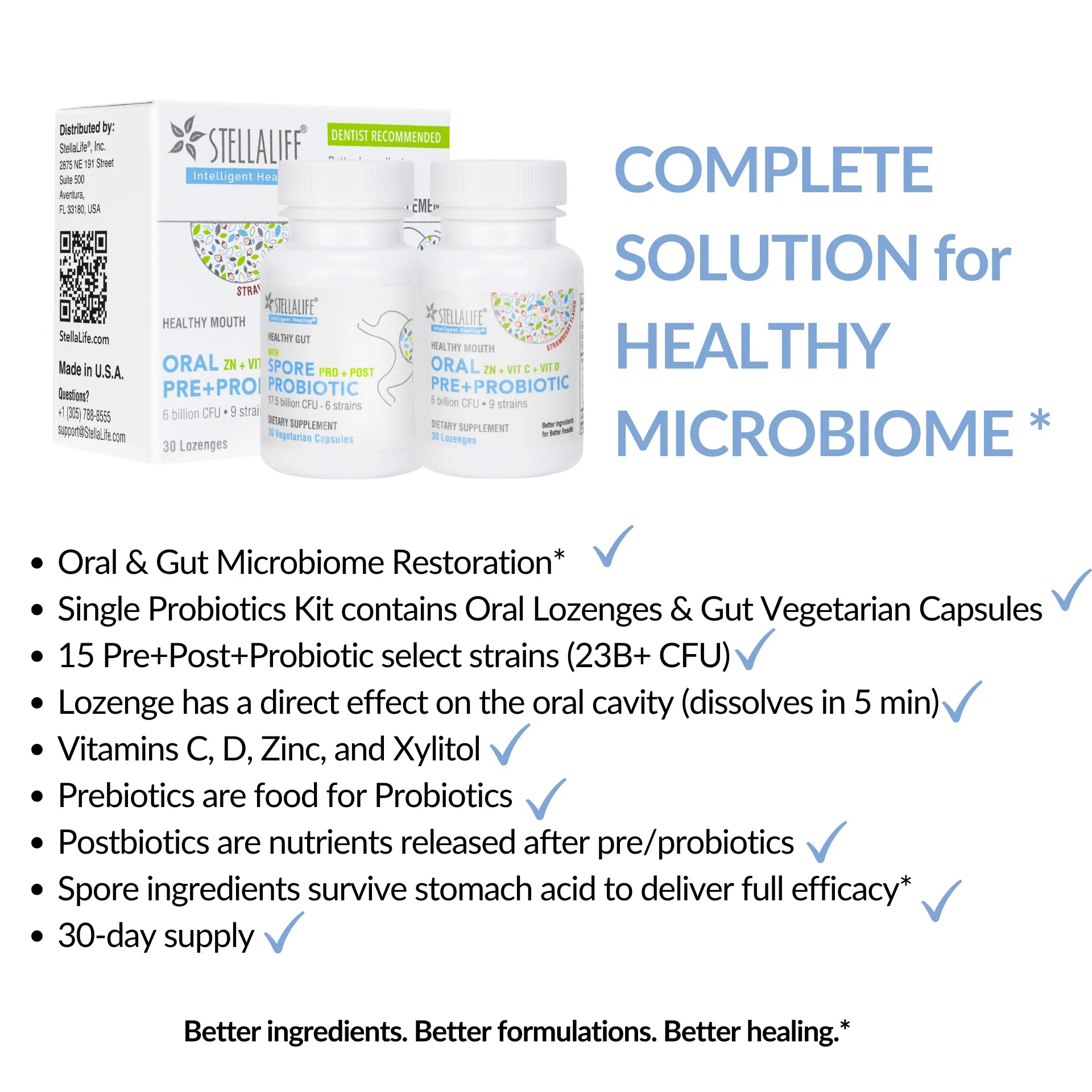 Probiotics Kit for Digestion and Dental Health W2555