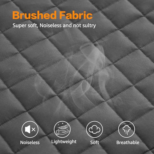 Grey Weighted Blanket 20 lbs 60" x 80" with Glass Beads O551157