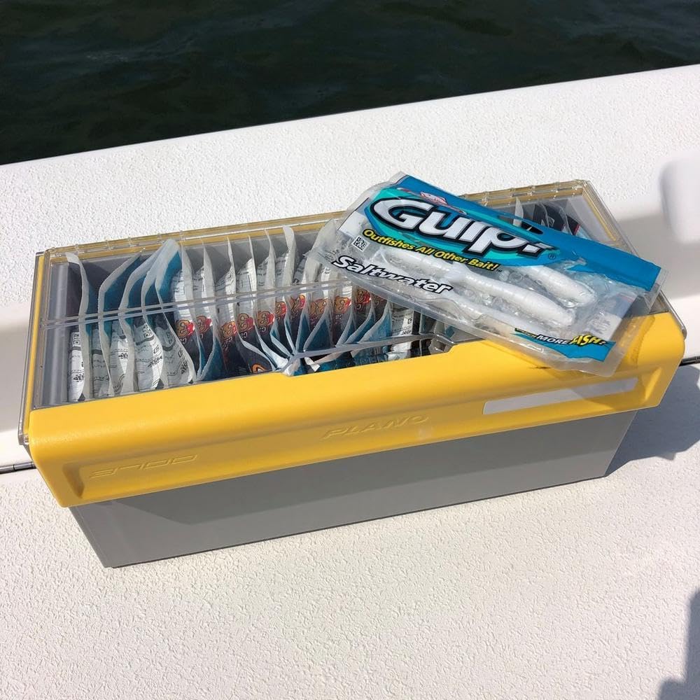 Clear and Yellow Rust-Resistant Waterproof Plastic Tackle Utility Box H585703