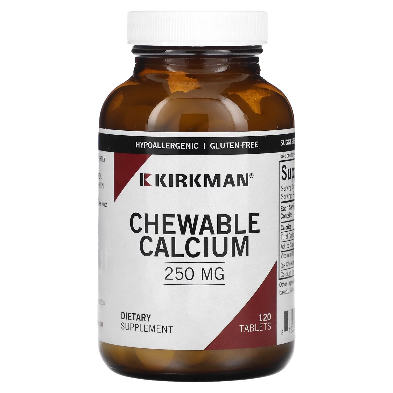 Kirkman Labs Calcium Chewable, 250 mg, 120 Tablets Q750