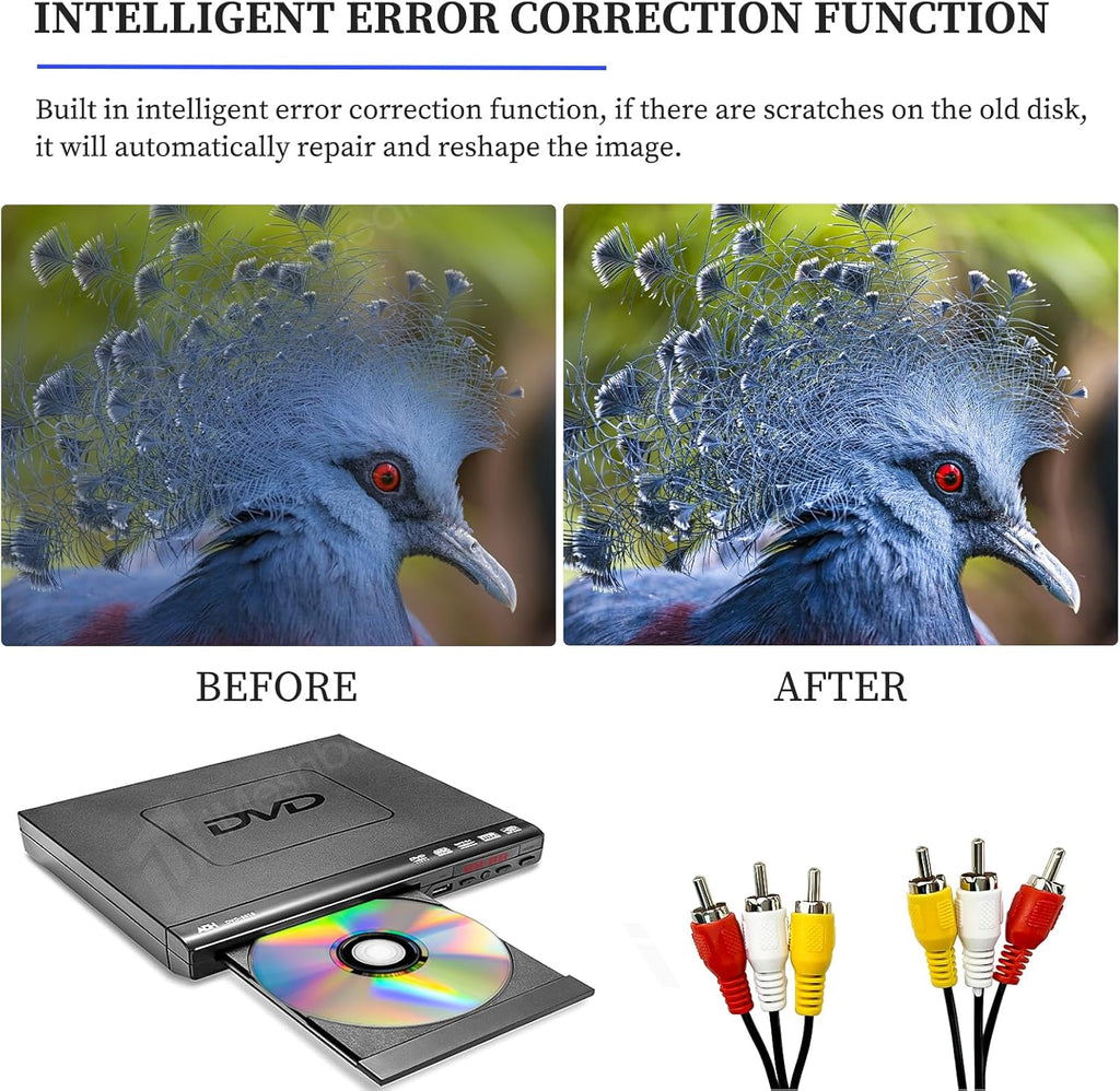 Mini DVD Player with AV Output USB Input Remote Control Q4059