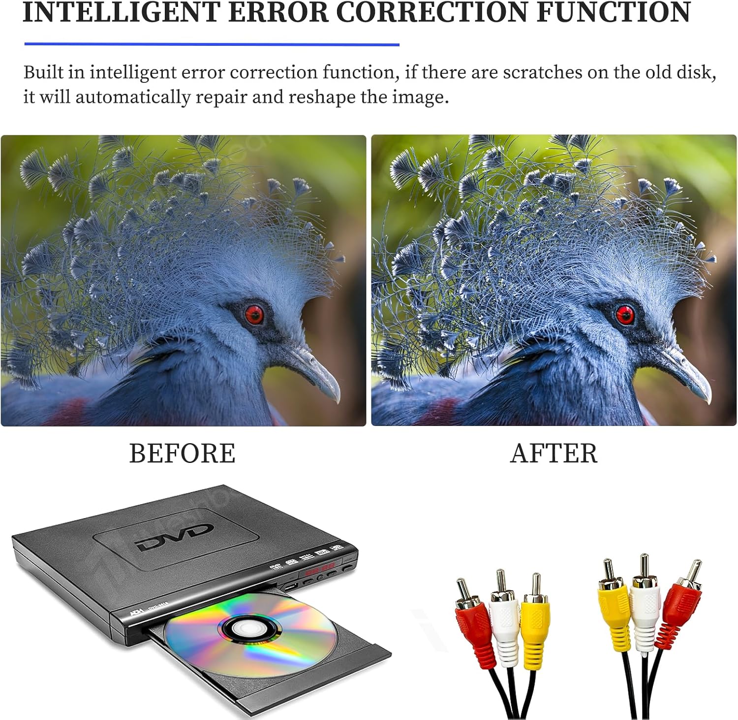 Mini DVD Player with AV Output USB Input Remote Control Q4059