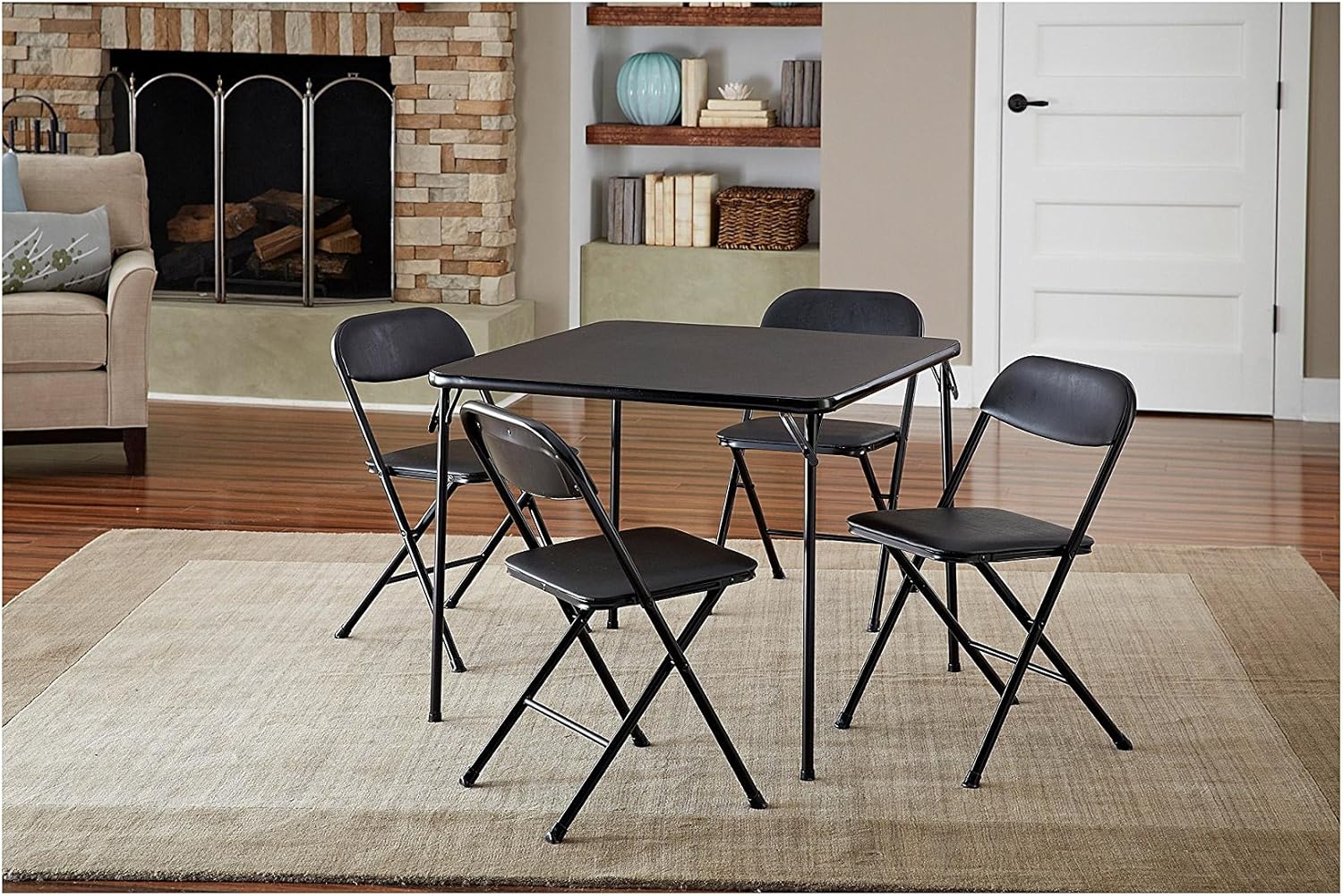 5-Piece Black Card Table Set K2690