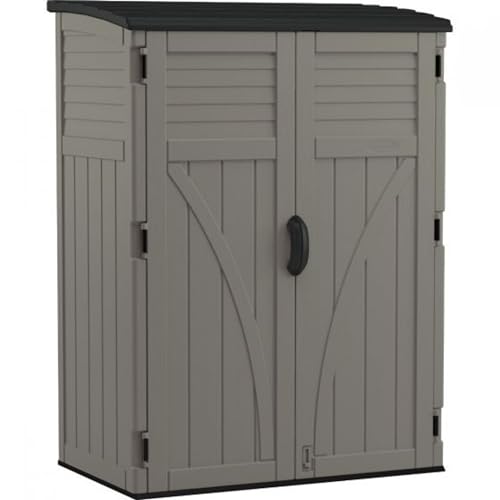 54 Cubic Ft. Vertical Resin Outdoor Storage Shed with Lockable Double Doors L325453