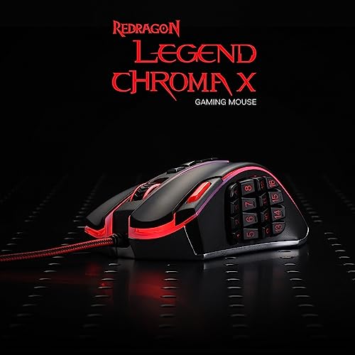 Optical Wired Ergonomic Gaming Mouse with 12 Side Buttons, 12,400 DPI W86171