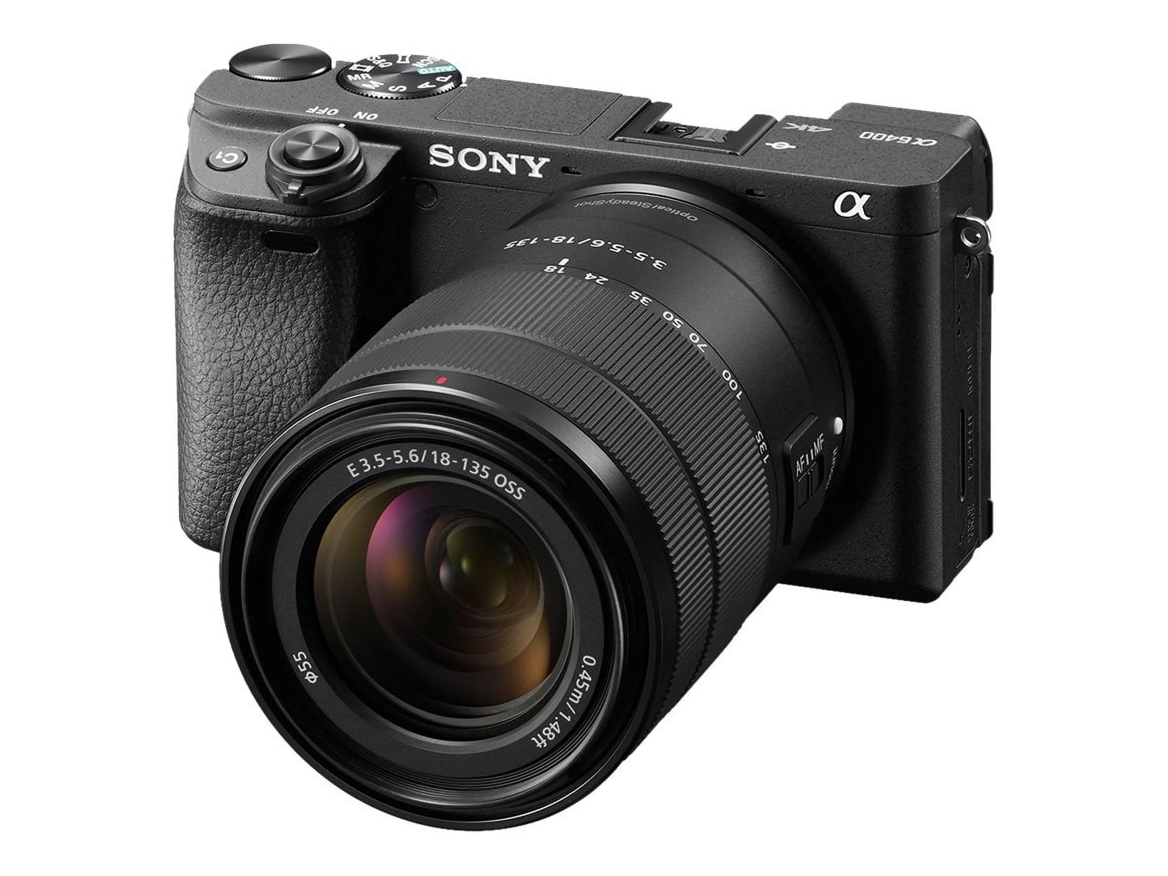 Black Mirrorless Digital Camera 24.2 MP APS-C 4K with 18-135mm Lens H20998