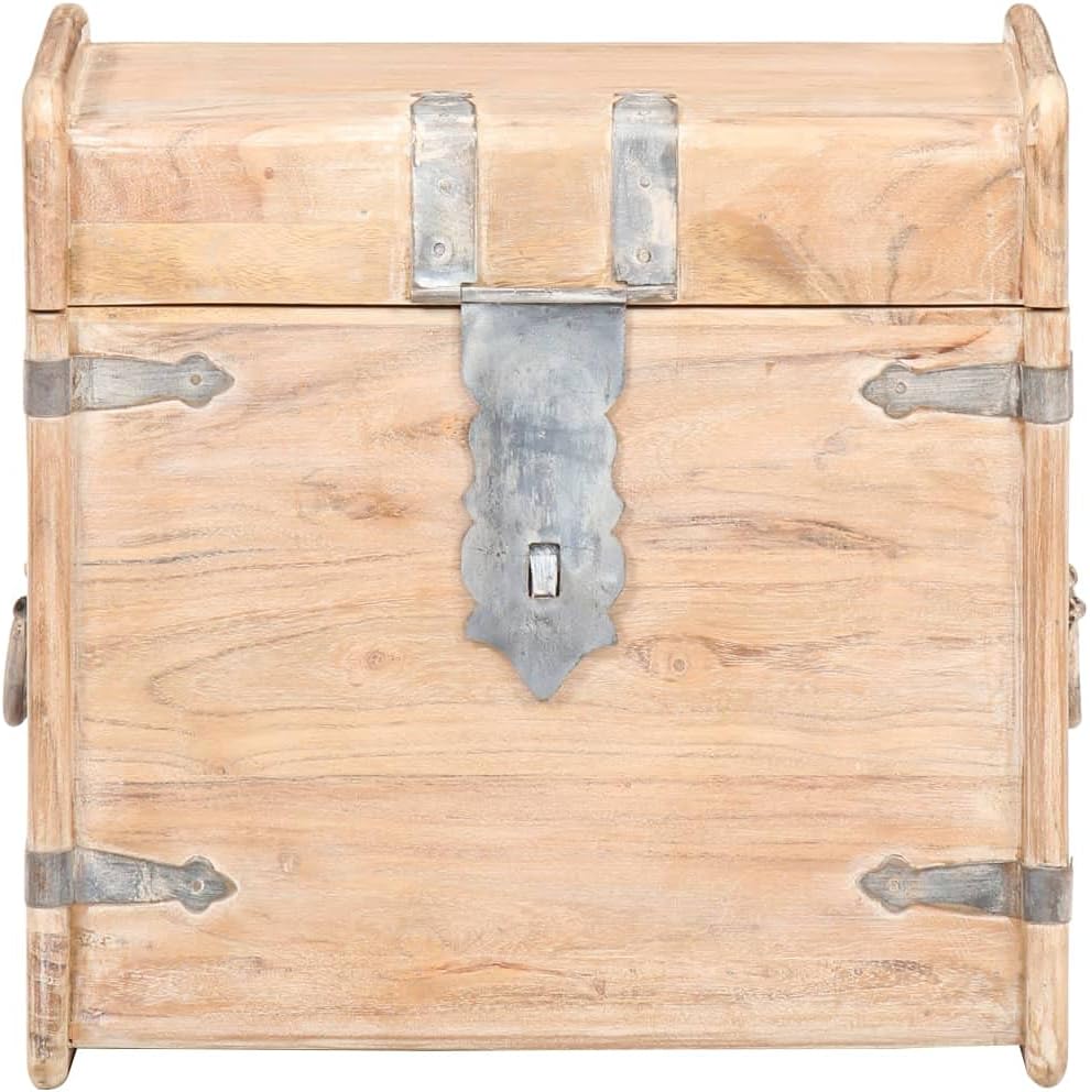 15.7 x 15.7 x 15.7 Inches Solid Acacia Wood Blanket Storage Box I6134