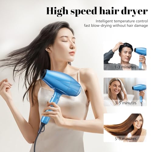 Black Hair Dryer with Diffuser and Concentrator Nozzle P3126