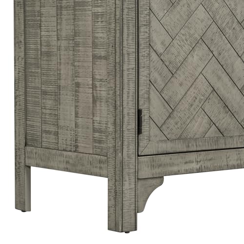 Gray 60" Sideboard Cabinet with 3 Doors and Adjustable Shelves Y57408
