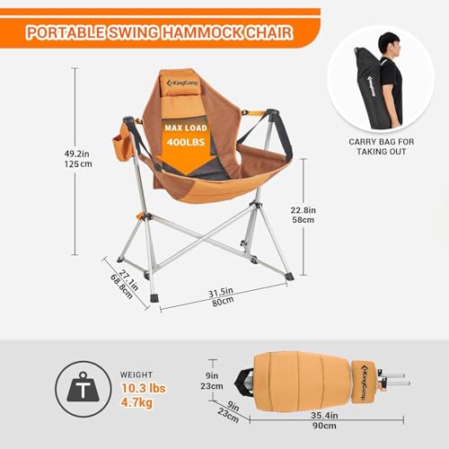 Oversized Folding Hammock Camping Chair with Cup Holder T1560