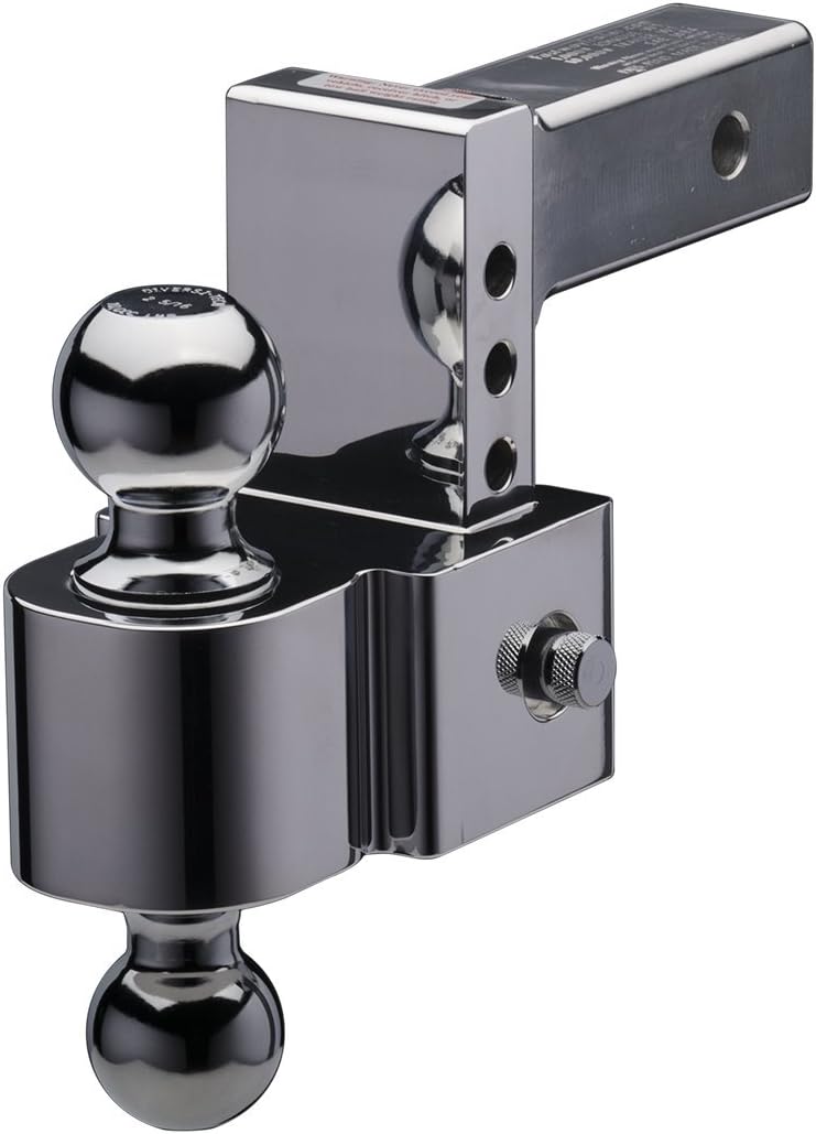Adjustable Aluminum Ball Mount with 4 Inch Drop, 2 Inch Shank, and Chrome Plated Balls K2126