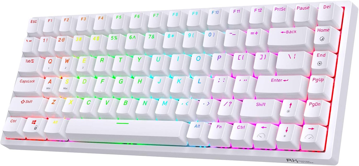 84 Keys RGB Triple Mode Hot Swappable Mechanical Keyboard A6774
