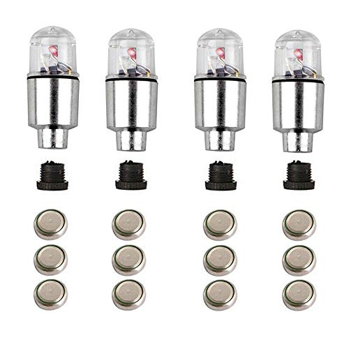 4Pcs Red LED Wheel Lights for Tyre Valve Stem P127879