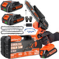 6-Inch Cordless Handheld Chainsaw with 2 Batteries 2 Chains Q6440