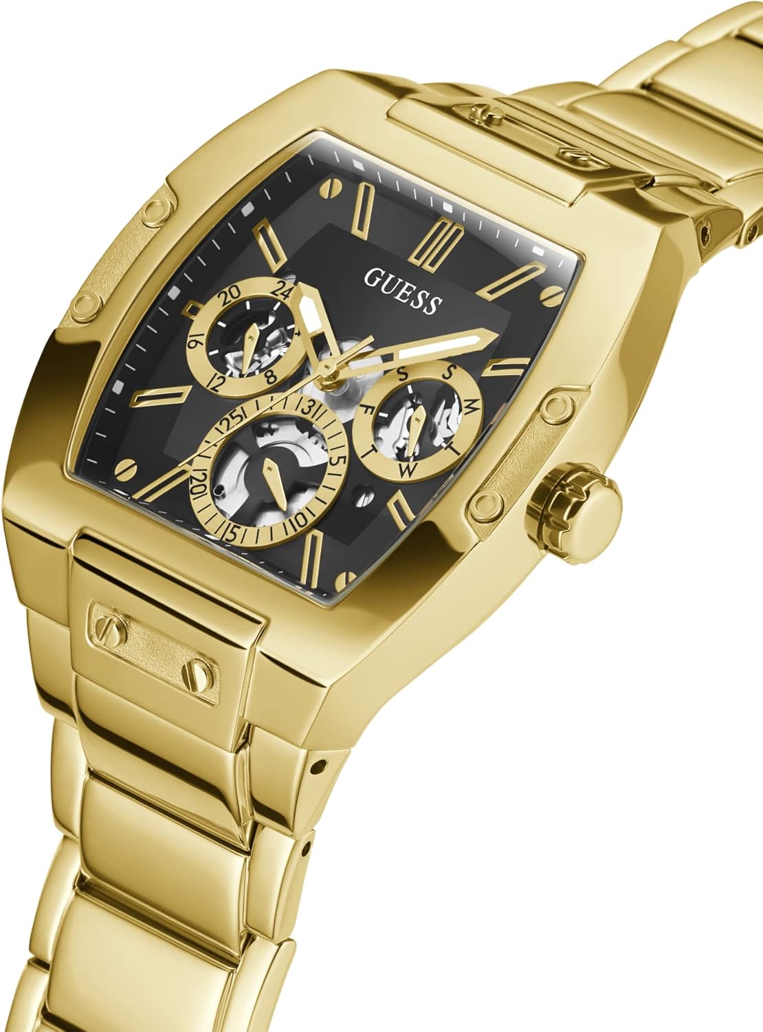 Black Dial Gold-Tone Stainless Steel Watch R35509