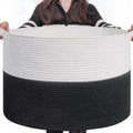 Large Cotton Rope Storage Basket 90L Grey H299